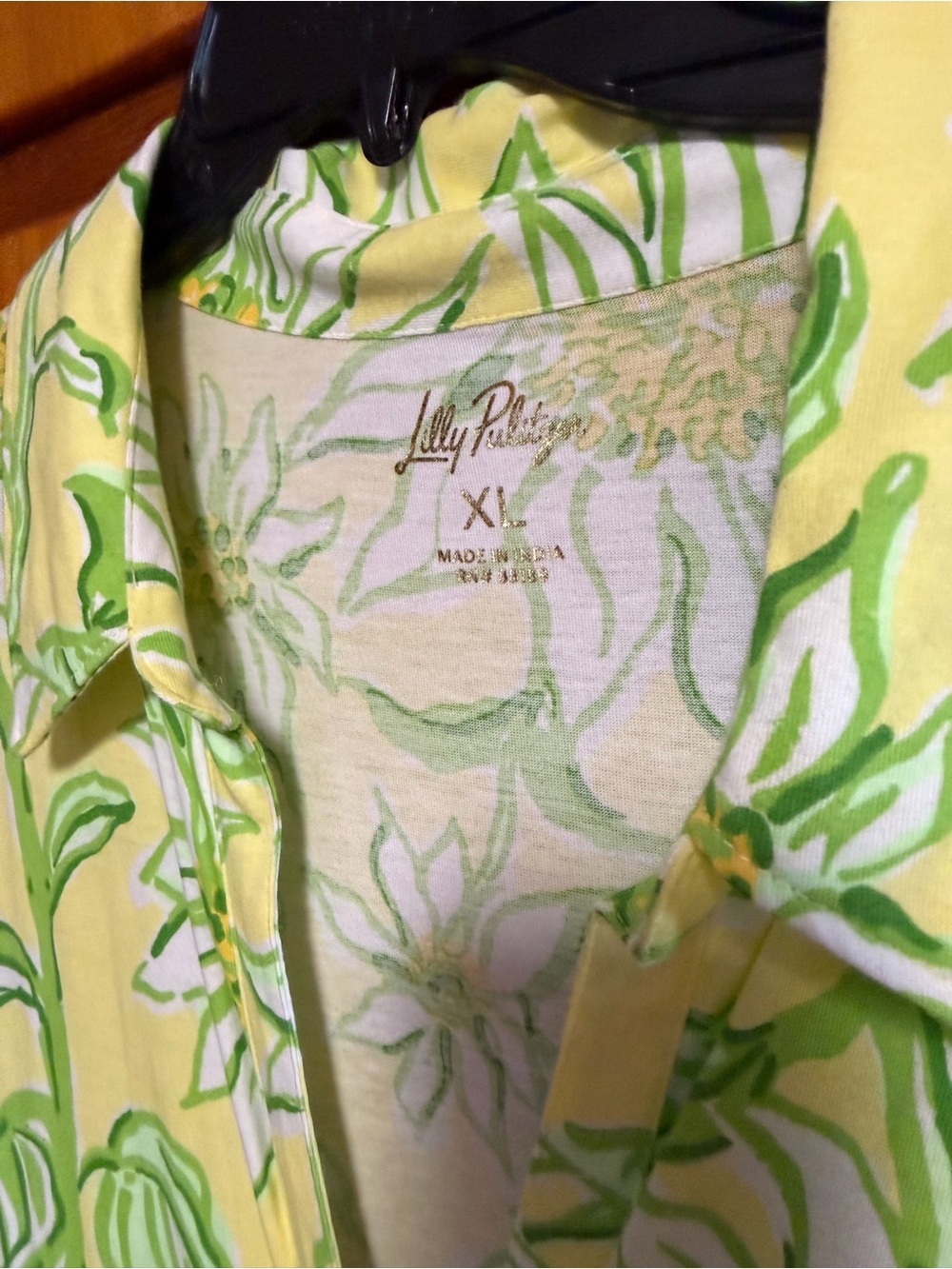 Lilly Pulitzer Yellow & Green Floral Tiered Shirt Dress - Picture 2 of 4